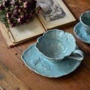 Set of 2 Virginia Casa Romantica Collection Tea Cup & Saucer